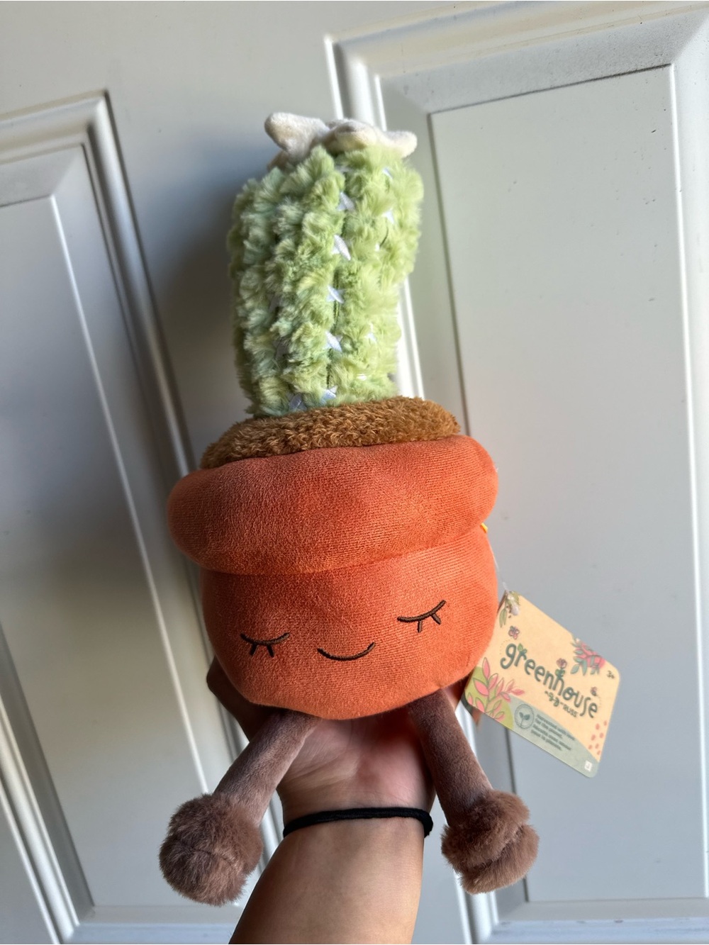Greenhouse Plush Cactus Toy - Orange Pot, Green Cactus